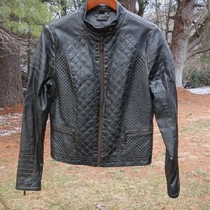 Jou Jou  Quilted Faux Leather Jacket